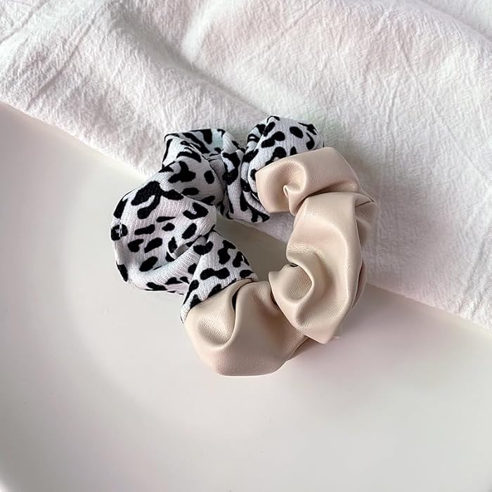 Set of 3 Hair Elastics for Women Half Skin and Half Fabric Strong Elastic Hair Hold Easy and Comfortable All Day - Image 1